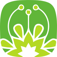 圆角方形内的莲花标志