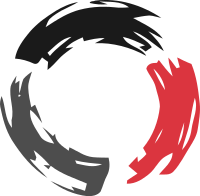 泼墨风格的三段圆弧LOGO