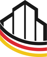 三栋底部圆滑的建筑标志