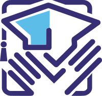 双手和毕业帽的标志