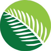 树叶枝干和圆形标志