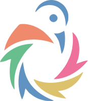 简洁图形元素组合的小鸟标志