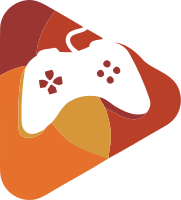 圆角三角形为背景的游戏手柄标志