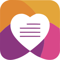 写着文字的心形标志