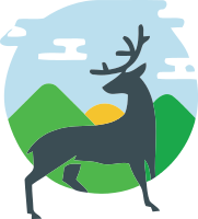 野外玩耍的鹿标志