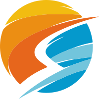 多颜色涂刷风格的s字母logo