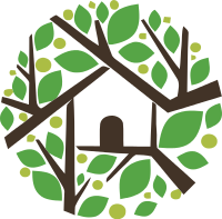 被树叶围绕的房屋标志